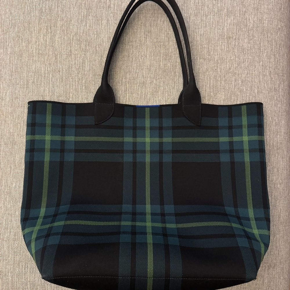 Limited Edition Rothy’s Plaid Tote Bag - Green and Black